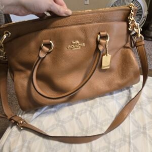 Mia Coach Tan Leather Shoulder Bag